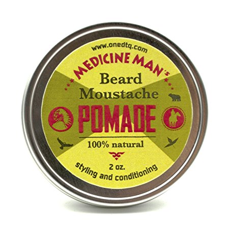 Medicine Man’s Beard and Mustache Healing Balm - 2 OZ - Beard Pomade Leave-in Conditioner - All Natural & Organic Oils & Butters
