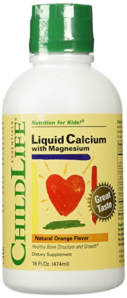Child Life Liquid Calcium/magnesium,natural Orange Flavor Plastic Bottle, 16-fl. Oz. (Pack of 6)