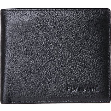 FlyHawk RFID Blocking Genuine Leather wallets for Men Bifold Wallet Italian Cowhide