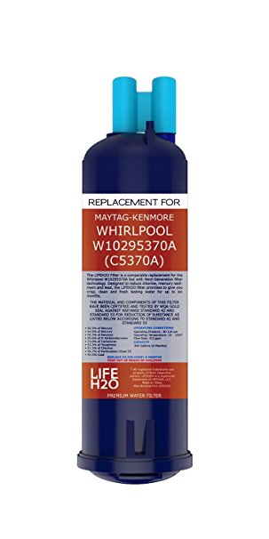 LifeH20 Water Filter, Compatible with Whirlpool W10295370A Filter 1 and Kenmore 46-9930 models