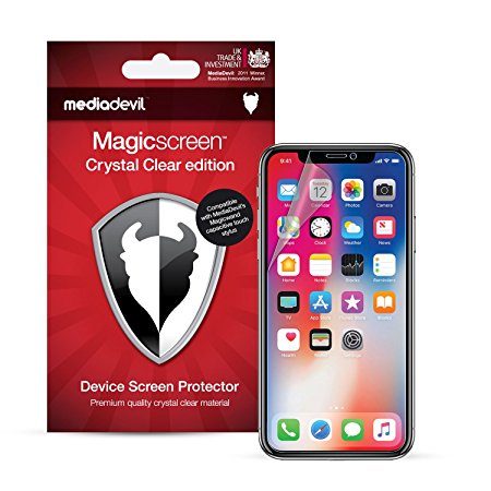 [2-Pack] Apple iPhone X (iPhone 10) Screen Protector, MediaDevil Magicscreen Crystal Clear (Invisible) Edition