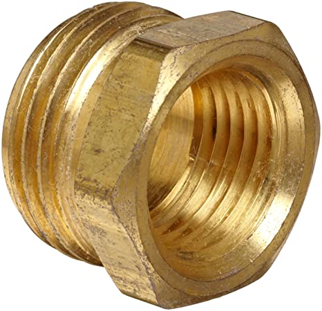 Anderson Metals Brass Garden Hose Fitting, Connector, 3/4" Male Hose ID x 3/8" Female Pipe