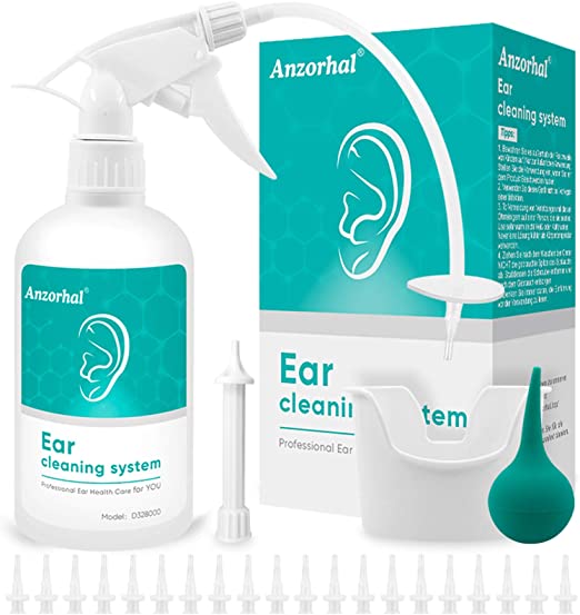 Ear Wax Removal kit,Ear Cleaner,Ear Syringe kit, Ear Cleaning Ear Irrigation kit, Include Ear Washer Bottle, Ear Basin, 20 Piece Soft Disposable Tips,Bulb Syringe - Ear Cleaning kit for Kids & Adults