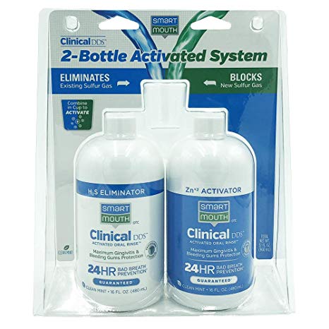 SmartMouth Clinical DDS 2-Bottle Activated Mouthwash System with Pumps -32oz