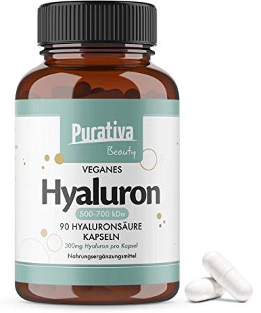 Hyaluronic Acid Capsules - 90 Capsules - 300 mg - Vegan - No Additives - No Magnesium Stearate - Packed in Germany