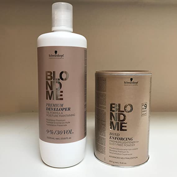 Schwarzkopf BLONDME Premium Lightener 9+ & Developer 9%/ 30 Volume DUO SET NEW