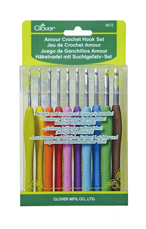 Clover 3672 Amour Crochet Hook Set, 10 Sizes