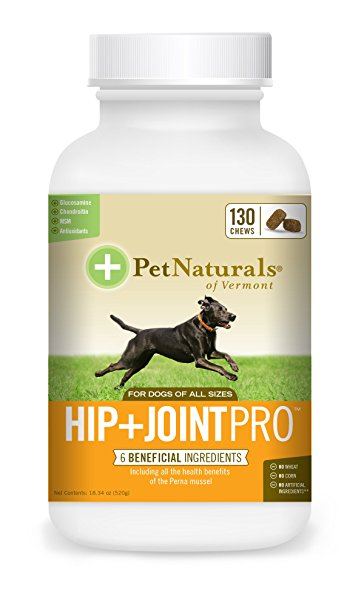 Pet Naturals of Vermont Hip   Joint Pro, Daily Hip & Joint Supplement for Large Dogs, 130 Bite Sized Chews