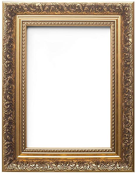 Paintings Frames Ornate Swept Antique Style French Baroque Style Picture Frame/Photo Frame/Poster Frame with A High Clarity Styrene Shatterproof Perspex Sheet 24" x 18" Gold