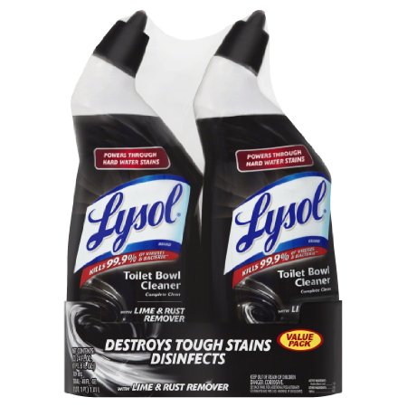 LYSOL Toilet Bowl Cleaner with Lime and Rust Remover-24 oz 2 pk