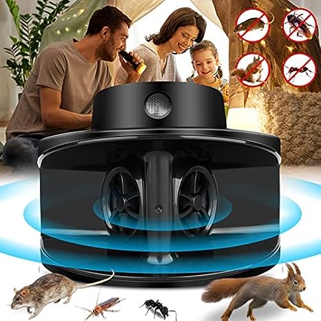 Ultrasonic Rodent Repellent,Rodent Repellent Indoor Mice Repellent Plug in Squirrel Repeller,Electronic Deterrent Rat Control with Ultrasounds 4 Modes Ultrasound Humane Squirrel