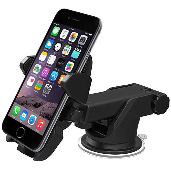 Eximtrade Universal Car Mount Phone Holder Suction Cup for Apple iPhone 4/4s/5/5s/6/6s/6 Plus/6s Plus, Samsung Galaxy S4/S5/S6/S6 Edge/S6 Edge Plus/Note 3/Note 4/Note 5, HTC One, Motorola, Sony Xperia, Other Smartphones