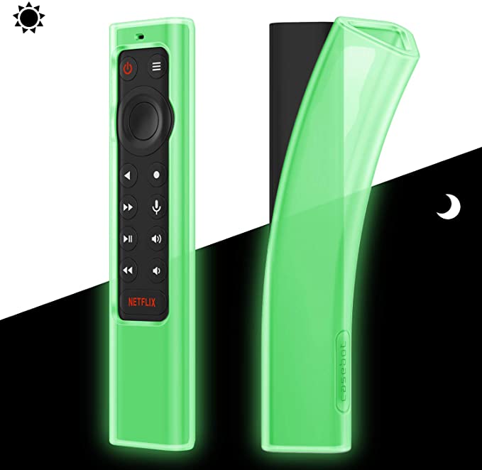 Fintie Case for NVIDIA Shield TV Pro/4K HDR Remote Controller- CaseBot Light Weight (Anti Slip) Shockproof Silicone Cover, Green Glow