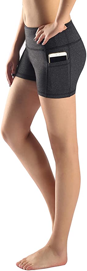 Munvot Women's Active Yoga Running Shorts Workout Tights Shorts with Side Pockets