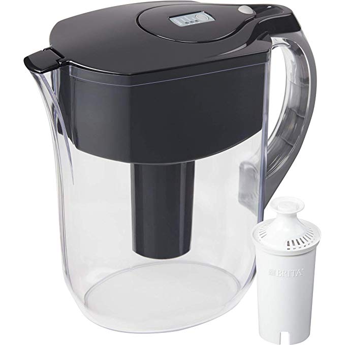 Brita Large 10 Cup Water Filter Pitcher with 1 Standard Filter, BPA Free – Grand, Black