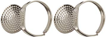 Clover Adjustable Ring Thimble with Plate (2 Pack)