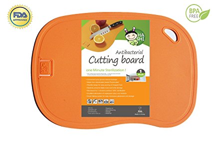 Antimicrobial Cutting Board, 100% 1 Minute Microwave Antibacterial Sterilization, Non-slip and Flexible Cutting Mats (Orange) by Hashi