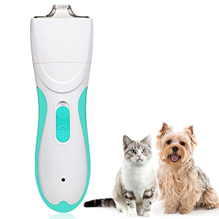 Pet Grooming Clipper Washable Pet Clippers USB Rechargeable Low Noise Electric Trimmer with Detachable Micro-serrated Ceramic Blade For Dogs and Cats’ Eyes, Face, Ears, Paw, Around Rump