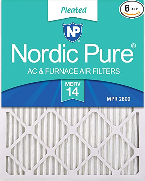 Nordic Pure 20x30x1 MERV 14 Pleated AC Furnace Air Filters, 6 PACK, 6 PACK