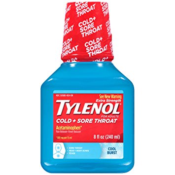 Tylenol Cold Sore Throat with Cool Burst Sensation, 8 Ounce