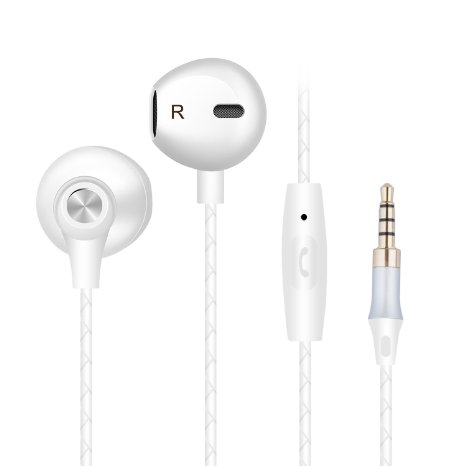 WechargeTM Premium Earphones Headphones Earbuds Earpods with Remote Control for iPhone 66s6 Plus6s Plus iPhone 55c5s iPadiPad AiriPod and more White