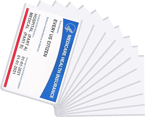 Zonon 60 Pieces Medicare Card Holder Protector Clear PVC Waterproof Medical Card Protector Sleeves ID Card Plastic Protective Sleeves for Health Card Credit Card Business Card Social Security Card