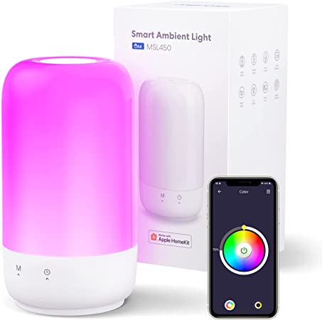 Smart Lamp, meross WiFi Table Lamp Compatible with Apple HomeKit Alexa Google Home, Bedside Touch Lamp RGB Colour Voice Remote app Control (2.4GHz WiFi Only)