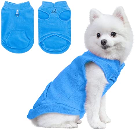 EXPAWLORER Dog Warm Fleece Vest Winter Jacket with Pocket Fluffy Coat Dogs Harness Clothes for Autumn and Winter