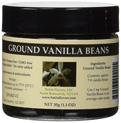 Bakto Flavors Ground Vanilla Beans from Papua New Guinea , Pack of 3-1.1 OZ