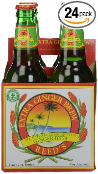 Reed's Ginger Beer Extra Ginger Brew Cerveza (6 x 4/12 oz)-Total 24 bottles