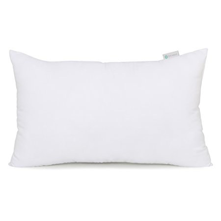 Acanva Down Alternative Pillow Insert Sham Form, Square, 12" L x 20" W