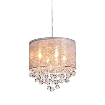 CLAXY Ecopower Lighting Metal & Crystal Pendant Lighting Modern Chandelier for Kitchen