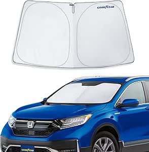 Goodyear Foldable Windshield Sun Shade for Honda CR-V 2017-2022, Custom-Fit Car Windshield Cover, Car Sunshade, UV Protection, Vehicle Sun Protector, Auto Car Window Shades for Front Window - GY008281