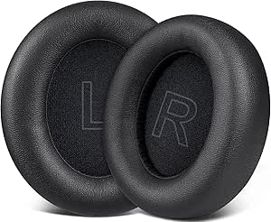 SOULWIT Earpads Replacement for Anker Soundcore Life Q30/Q35 Headphones, Ear Pads Cushions with Softer Protein Leather, Noise Isolation Foam - Black