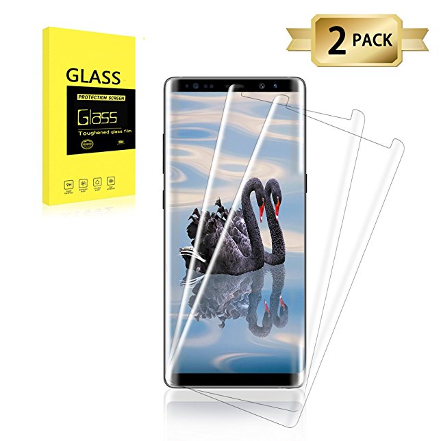 Verson Screen Protector for Galaxy Note 8, [2 Pack] 9H Hardness / Anti-Fingerprint / Scratch Proof / Anti-Scratch / Edge-to-Edge Full Coverage Tempered Glass Film [Case Friendly] (Note 8 / 2Pack)