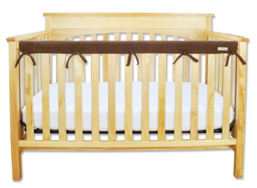 Trend Lab Fleece CribWrap Rail Cover for Long Rail Brown Narrow for Crib Rails Measuring up to 8 Around