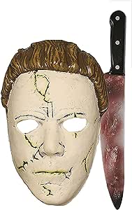 Michael Myers Halloween (Rob Zombie) Resilient Mask and Knife Standard Off-White