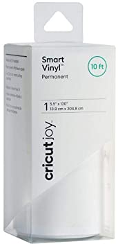 Cricut Joy Smart Vinyl - Permanent - Bulk Roll - 5.5" x 120", Adhesive Decal Sheets - White