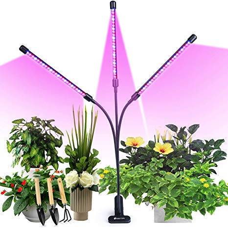 Grow Lights for Indoor Plants, Semai 60 Led Full Spectrum Light 30W Growing Lamp for Seedlings Blooming with 3 6 12H Timer 6 Dimmable Level 3 Red/Blue Switch Modes, Adjustable Gooseneck