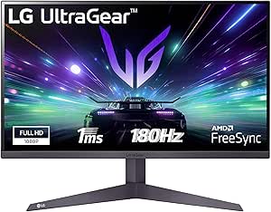 LG 24GS50F UltraGear Gaming Monitor 24" Full HD, 1920x1080, 180Hz, 1ms, AMD FreeSync Premium, HDMI 1.4 (HDCP 1.4), Display Port 1.2, Uscita Audio, Flicker Safe, Nero