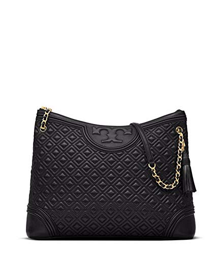 Tory Burch Fleming Quilted Leather Tote Bag, Black $595.00