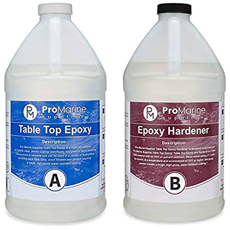 Crystal Clear Bar Table Top Epoxy Resin Coating For Wood Tabletop - 1 Gallon Kit