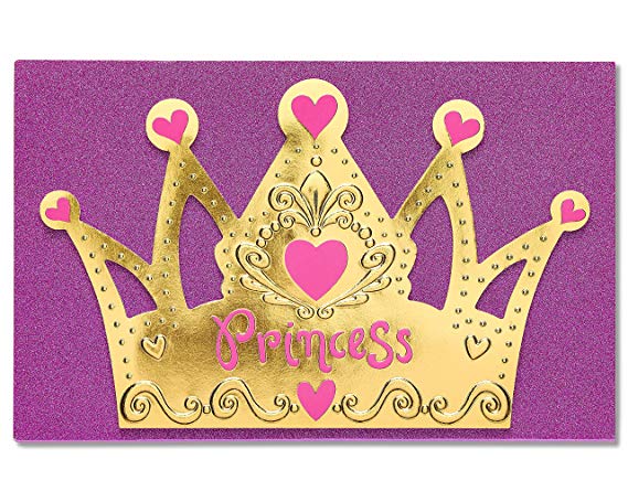 American Greetings Birthday Card for Girl with Glitter, Princess Crown