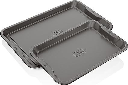 Ninja B32002C Foodi NeverStick Premium 2-Piece Baking Sheet Set, 9x13” & 11x17”, Grey