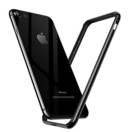 Humixx iPhone 8 Case, iPhone 7 Case, Lightweight Metal Bumper Frame with Shock-Absorption Inner TPU Protective Case Cover for Apple iPhone 8 /iPhone 9 [Extre Series](Black)
