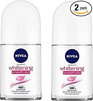 NIVEA Whitening Smooth Skin RollOn Deodorant Roll-on - For Women (100 ml, Pack of 2)