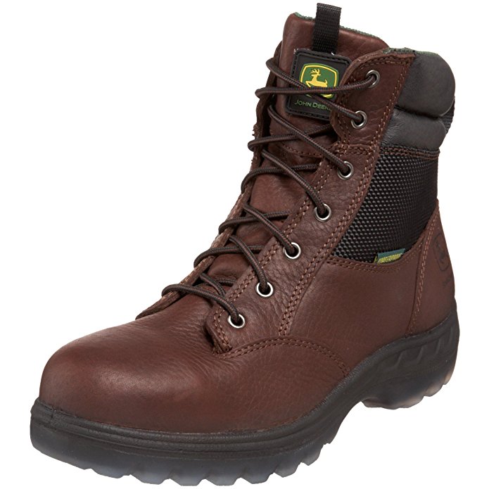 John Deere Men's JD7601 7" Steel Toe WP Zipper Lace-Up Hiker Boot