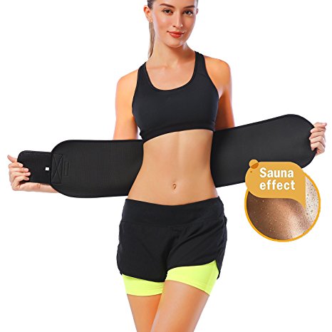 KOOCHY Waist Trimmer,Premium Waist Trainer Weight Loss Sauna Suit Ab Belt For Women&Men-Best Stomach Adjustable Wrap Fat Burner Sweat Workout Enhancer to Enjoy Sweet Abdominal Muscle & Back Support