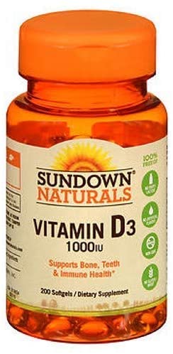 Sundown Naturals High Potency D3 Vitamin D 1000 IU Softgels 200 ea