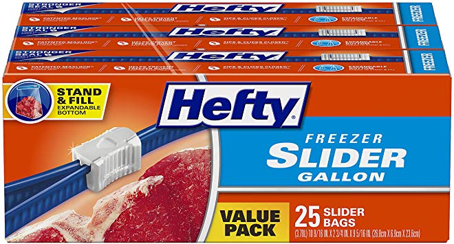 Hefty Slider Freezer Bags, Gallon Size, 75 Count